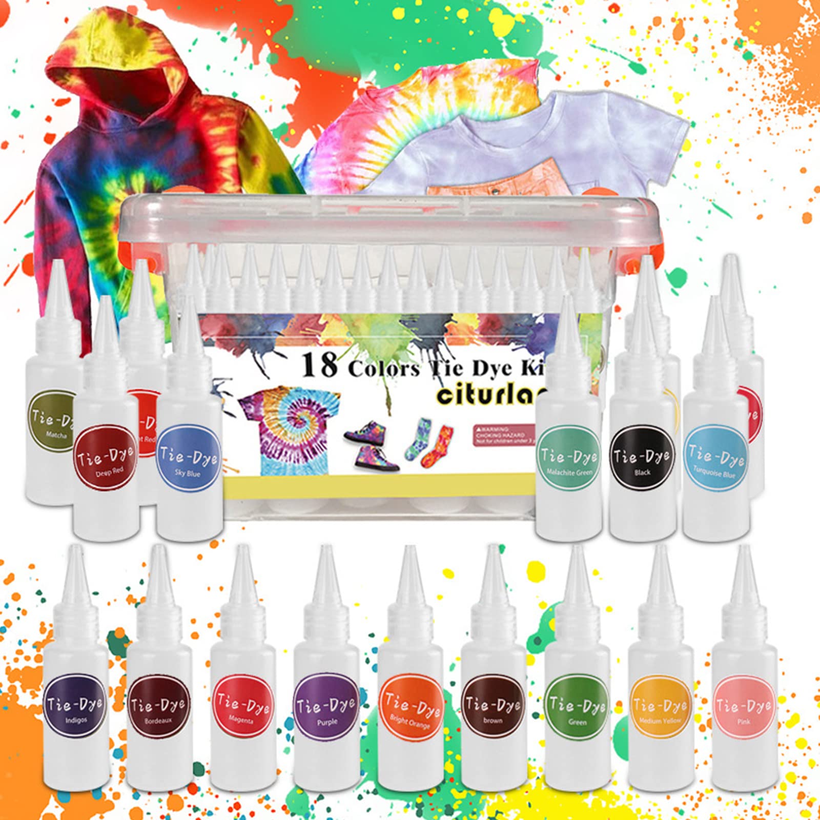 Amazon.co.jp: 1 18色の染料を含む18色のタイダイをセット＆＆ : ホビー